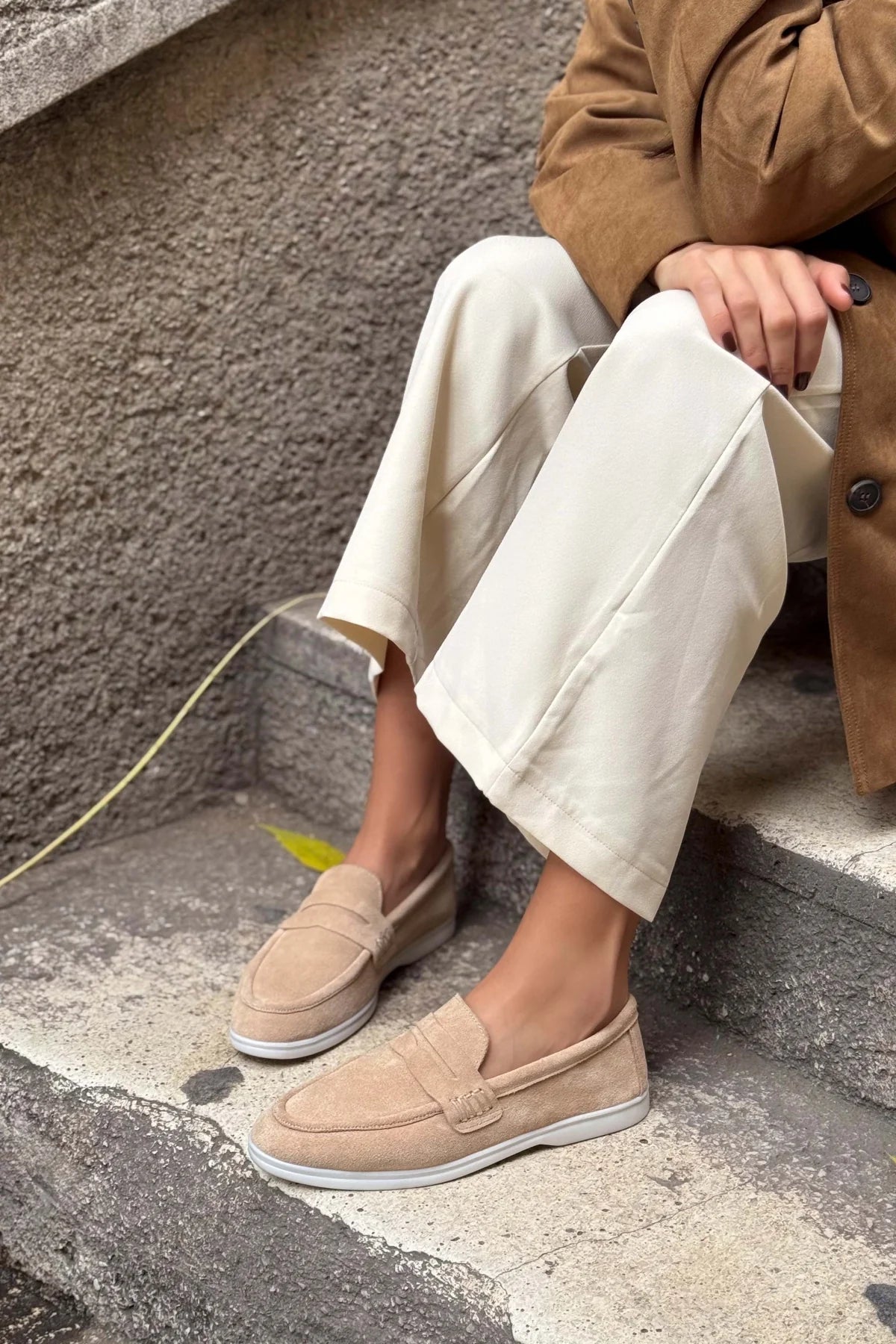 X-Harmony Nude Genuine Leather Ballet Flats