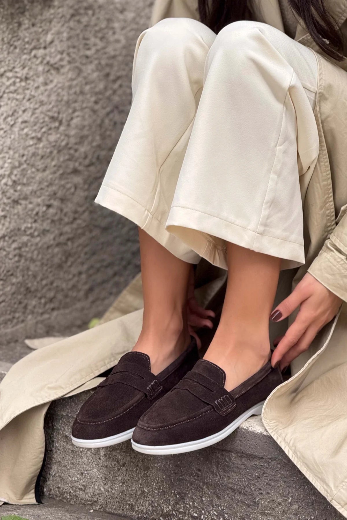 Ballerines X-Harmony marron en cuir véritable