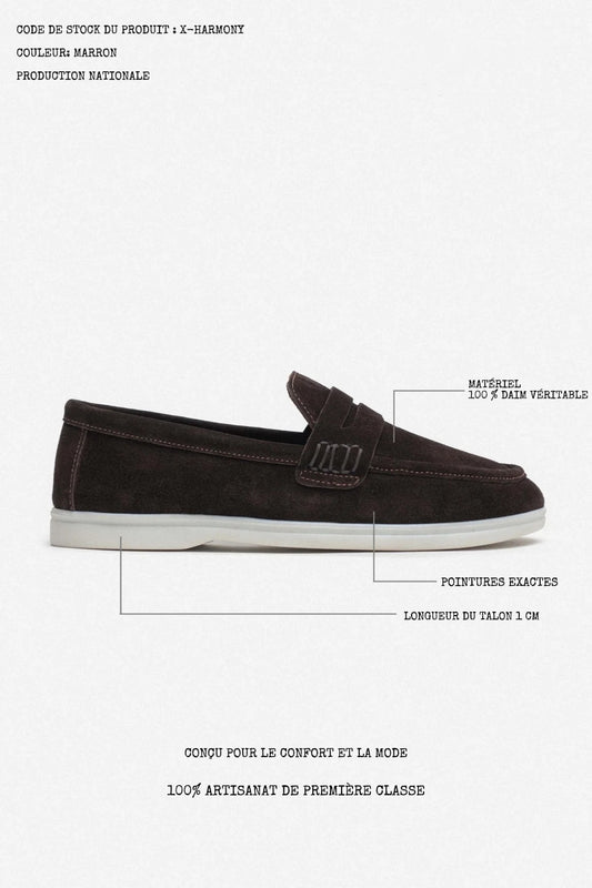 X-Harmony brown genuine leather ballerinas