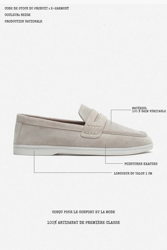 X-Harmony beige genuine leather ballerinas