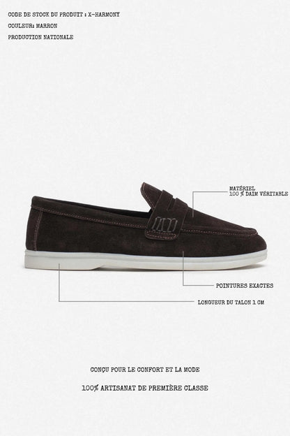 Ballerines X-Harmony marron en cuir véritable