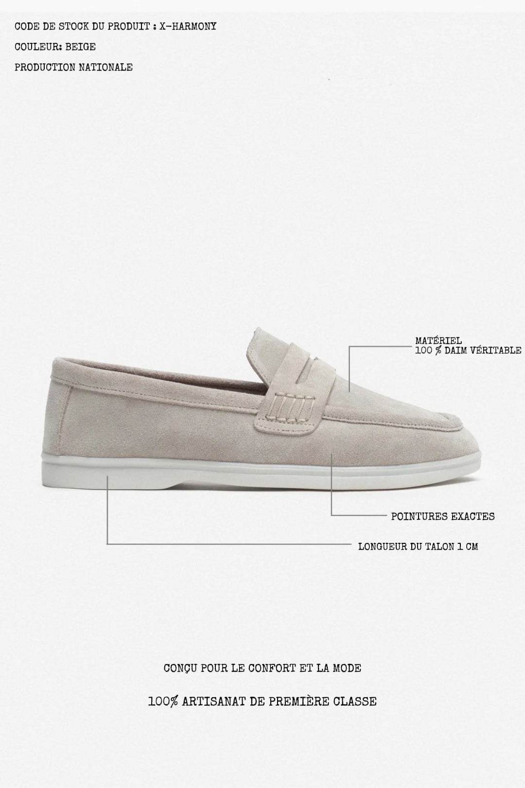 Ballerines X-Harmony beige en cuir véritable