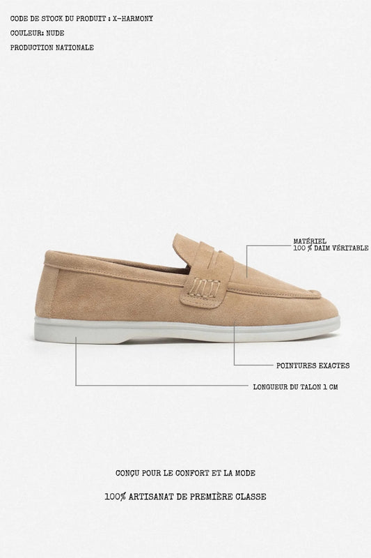 Ballerines X-Harmony nude en cuir véritable